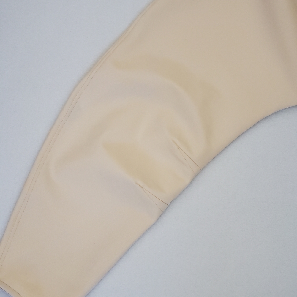 NWT Zara Long Sleeve Neoprene Cream Mini Dress - Picture 6 of 12